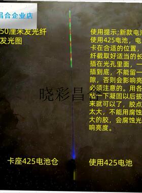 夜光筏钓竿稍改装LnED灯筏钓杆灯夜钓电子筏竿稍软尾灯夜光稍配l