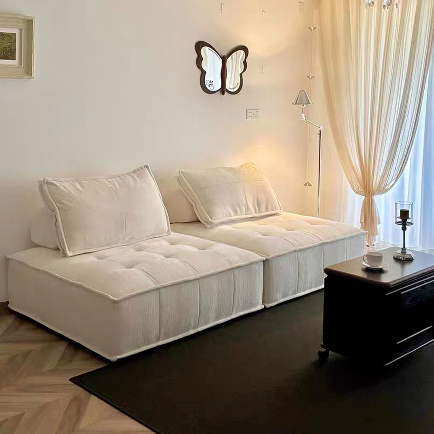 雪尼尔豆腐块原版布艺沙发