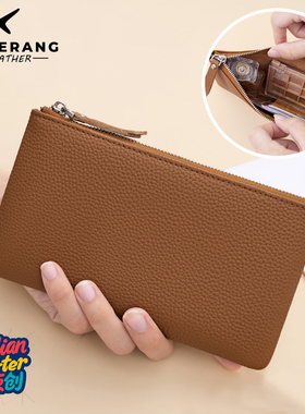 真皮钱包女士2025新款一片式薄长款钱夹袋男式大钞现金收纳零钱包