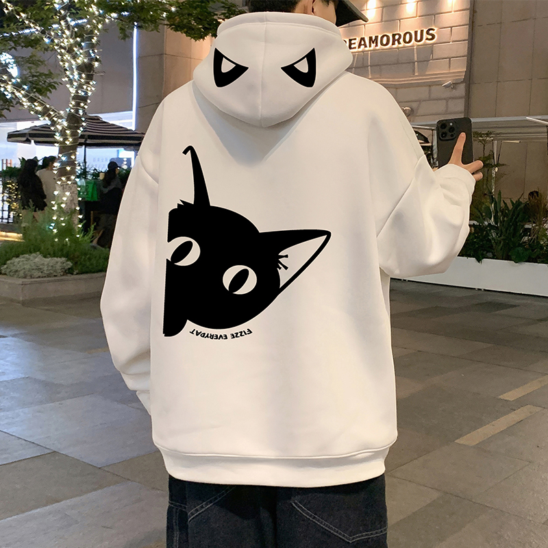 卫衣男秋冬季2025新款加绒重磅男装美式高街宽松潮牌男生连帽外套