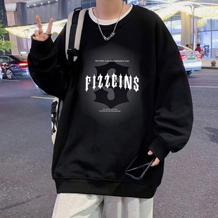 圆领卫衣男2026新款秋冬季潮牌美式无帽男生长袖打底衫套头上衣服