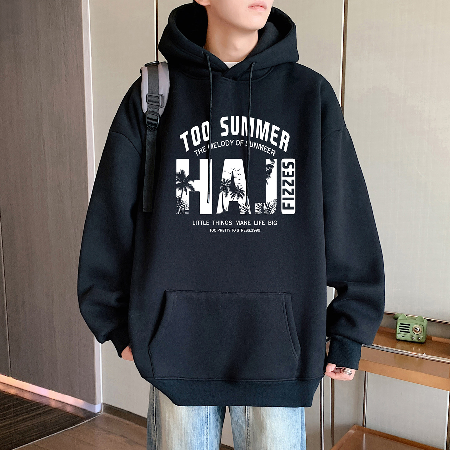 连帽卫衣男春秋季2026新款高街潮牌帽衫港风外套男生美式重磅衣服