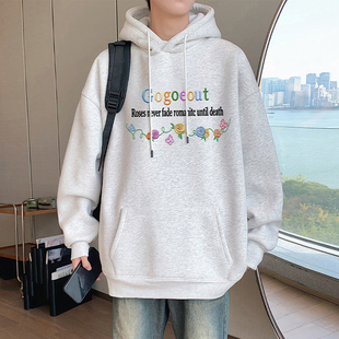 重磅连帽卫衣男秋冬季加绒潮牌衣服2026新款美式宽松高街加厚外套