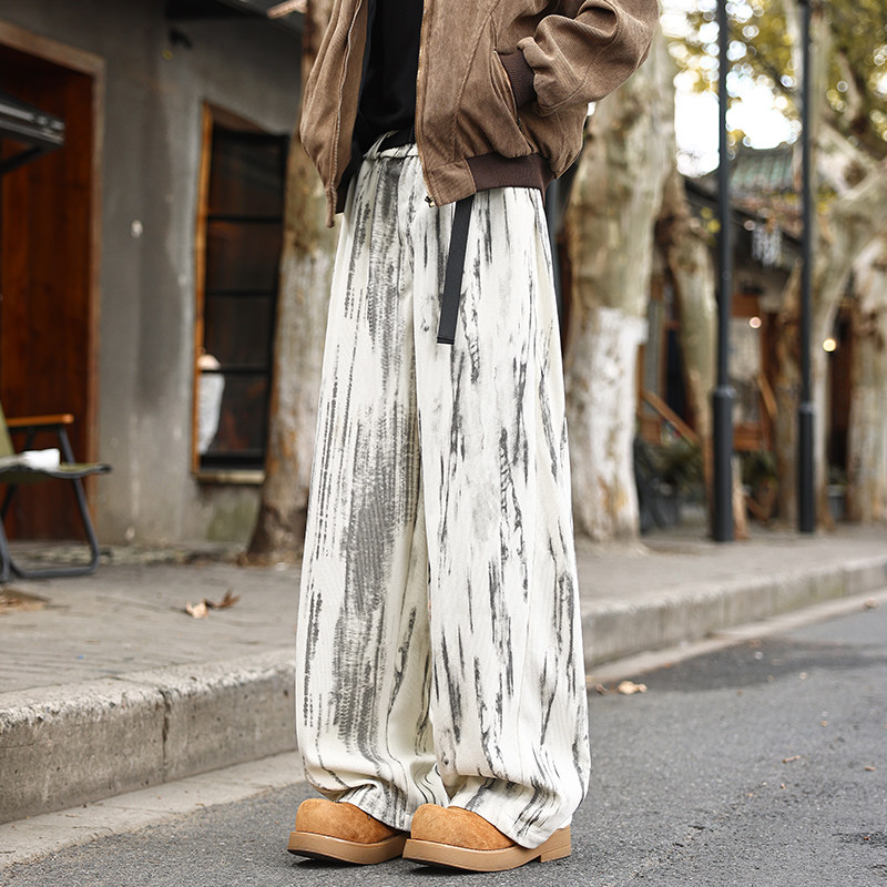 秋冬季新款直筒裤ins男款潮牌宽松大码阔腿休闲裤子男士运动长裤