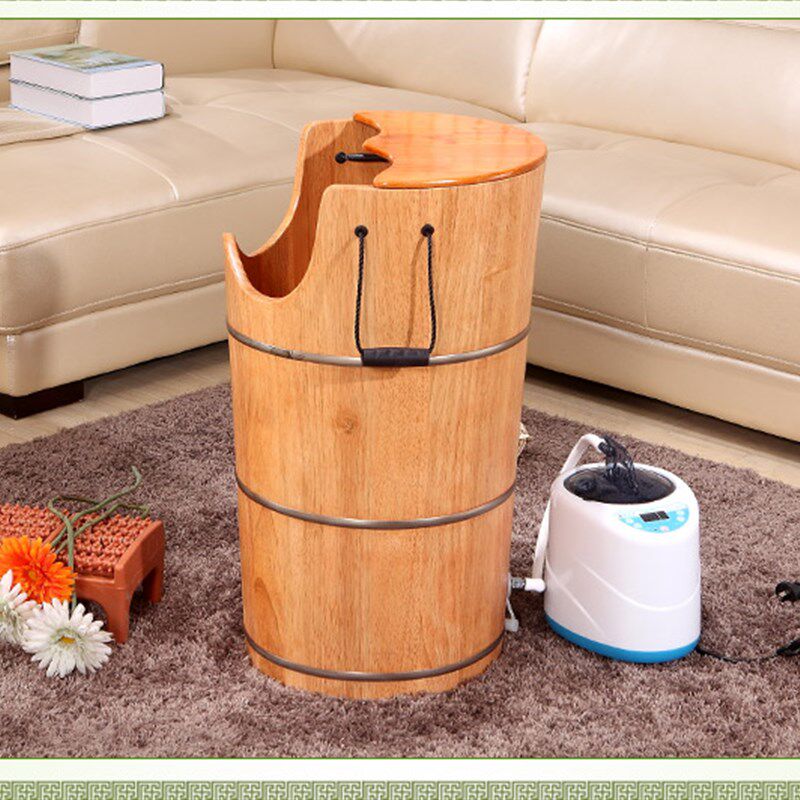 多功能熏蒸桶 橡木蒸足蒸汽汗蒸桶加高足浴泡脚木桶 洗脚盆熏蒸桶