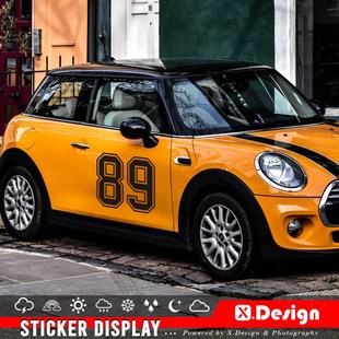 汽车数字贴纸车队车贴编号摩托车赛车比赛活动号数拉花反光贴定制