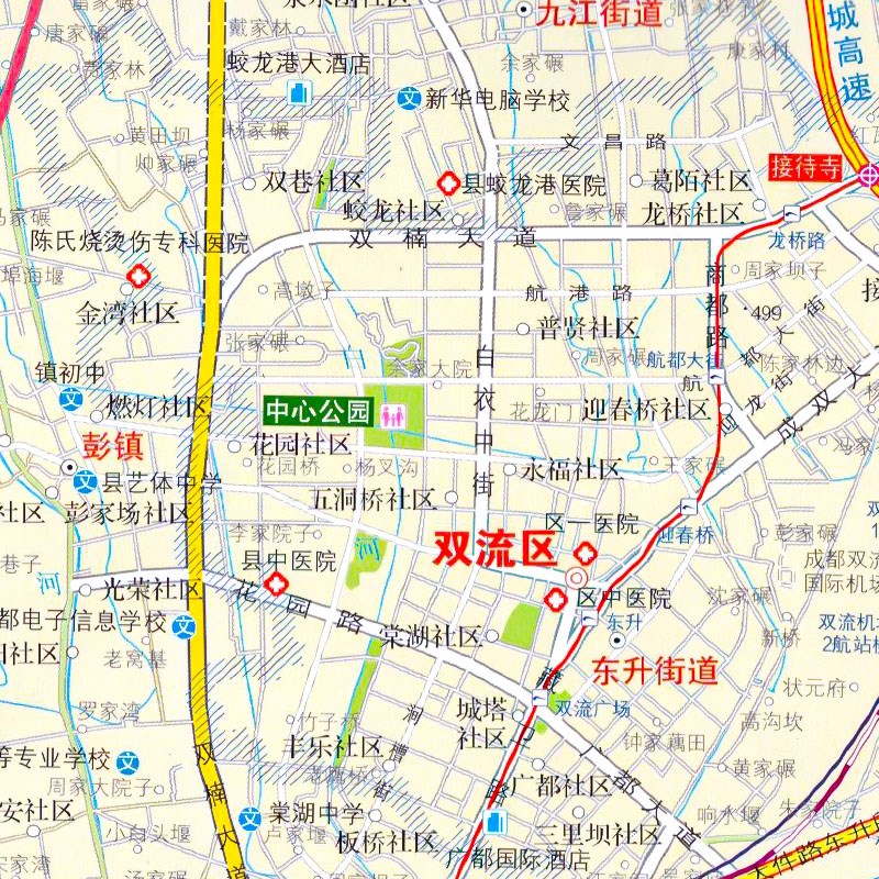 成都市地图挂图六环城区图 1.5米x1.1大尺寸挂墙版
