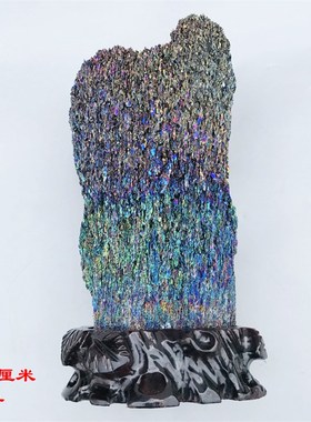 天然炫彩水晶簇七彩矿原石摆件精品碳化硅晶体科普矿物奇石观赏石