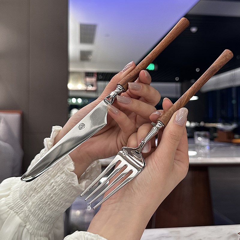 大几百【黄花梨木】304小蛮腰系列西餐具套装刀叉勺子牛排刀组合