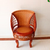 家用藤编织休闲椅阳台客厅座椅茶桌椅椅子三件套茶几组合套装 坐椅