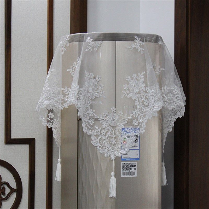 轻奢韩式蕾丝床头柜洗衣机电视盖布圆形客厅立式柜机空调防尘盖巾