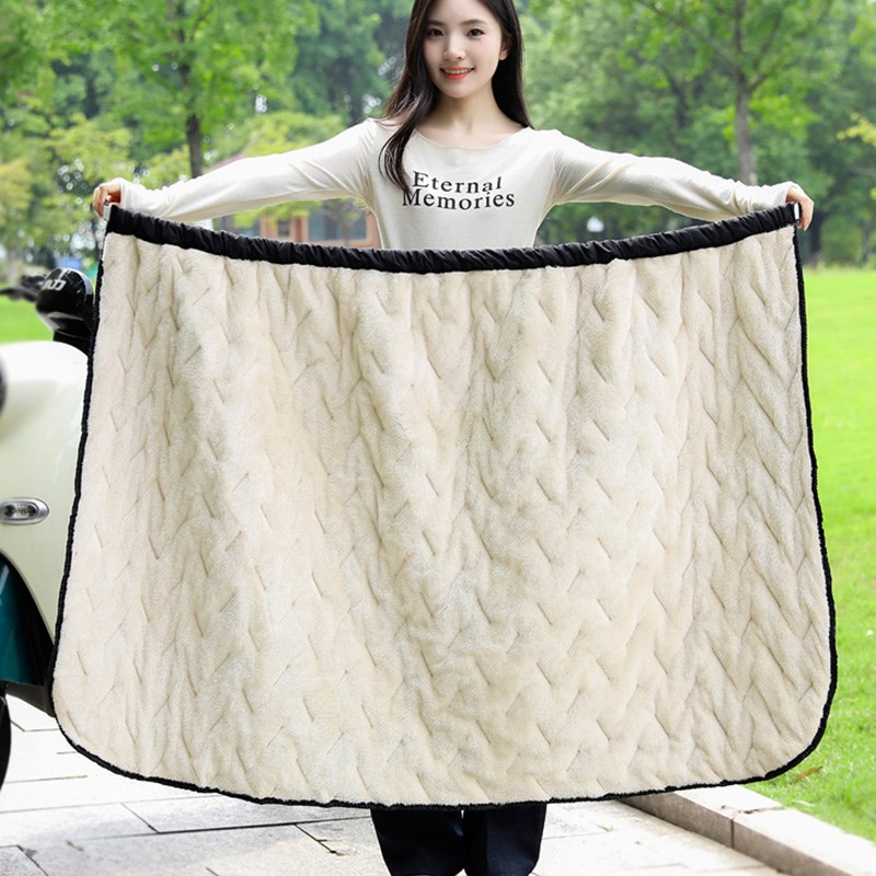 秋冬电动车挡风被摩托骑车保暖护膝防水加厚加绒半身裙防风裙男女