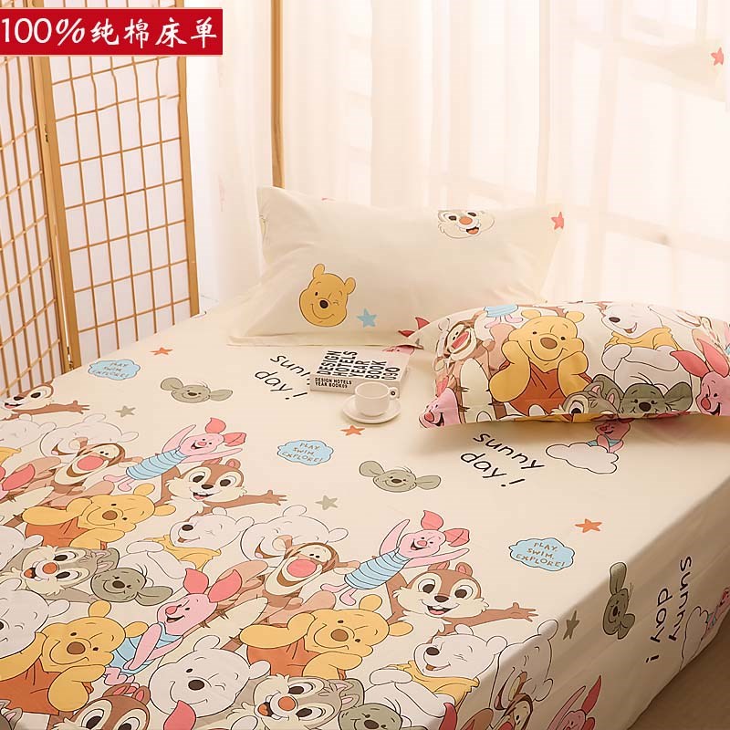 纯棉床单单件家用100全棉1.5/1.8米双人床被单枕套三件套四季通用