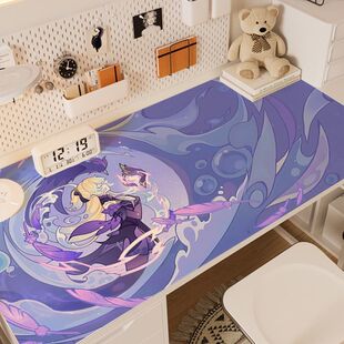 原神桌垫动漫皮革宿舍学生学习书桌写字台专用垫防烫耐脏可擦定制