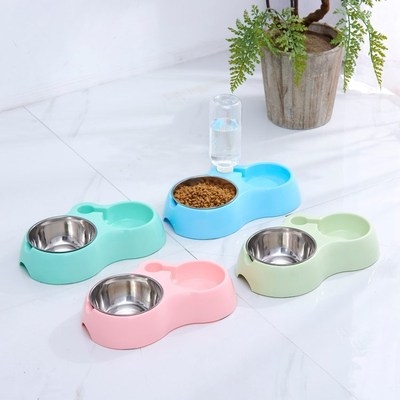 荼杯犬可爱小型猫咪用品猫碗狗食盆双碗自动饮水器泰迪宠物用品