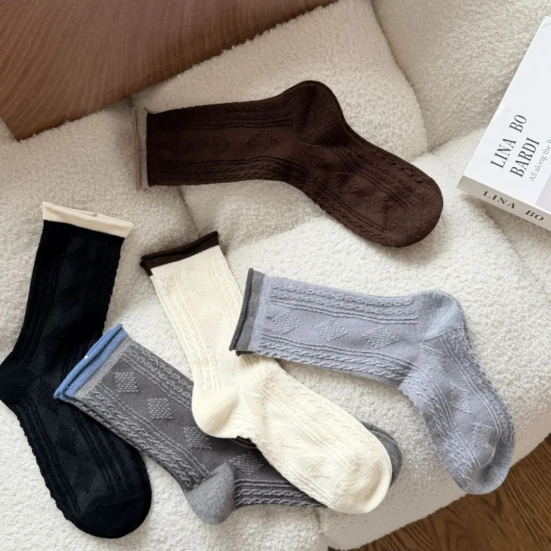 十三日季秋冬显瘦中筒堆堆袜女