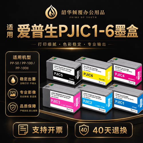 适用爱普生PP-100打印机PP-100N PP-50墨盒PP-50BD  PJIC6(K)墨水
