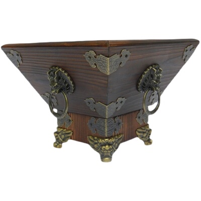 老式复古实木斗升日进斗金摆件创意客厅装饰店铺摆设开张开业礼品