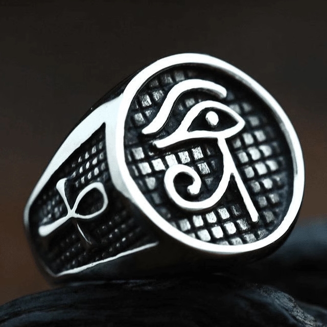 ROCK PUNK时尚潮牌眼睛男士戒指创意跨境复古钛钢霸气古风食指环