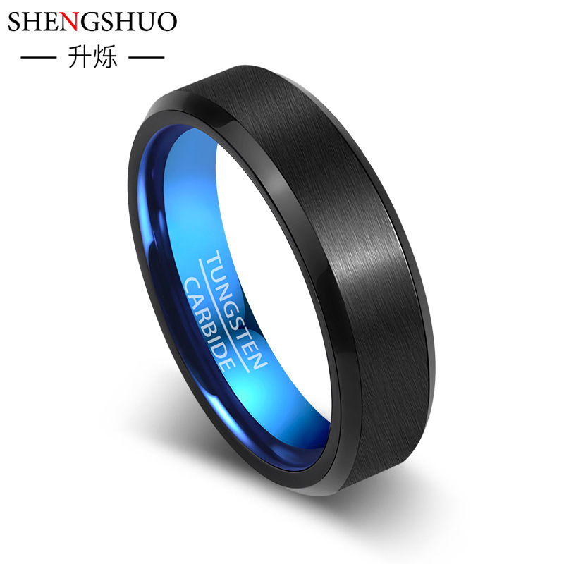 钨钢男士戒指个性小众钨金饰品批发不掉色简约欧美时尚男戒潮指环