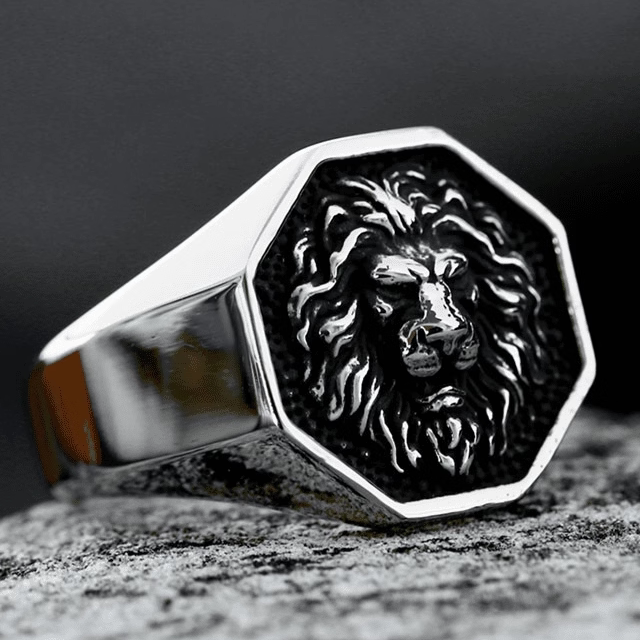ROCK PUNK霸气朋克狮子王戒指复古男士钛钢个性单身不掉色食指环
