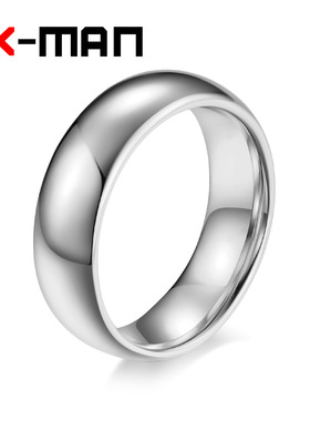 简约光面内外球防刮蹭钨钢戒指 钨金情侣指环男女光亮单身尾戒