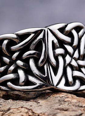 ROCK PUNK凯尔特结男女款花纹戒指时尚饰品潮流轻奢高级感食指环