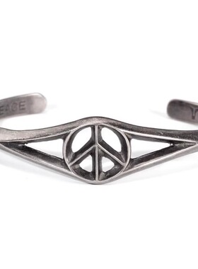 ROCK PUNK欧美和平反战钛钢手镯男女潮人时尚复古高级感简约饰品