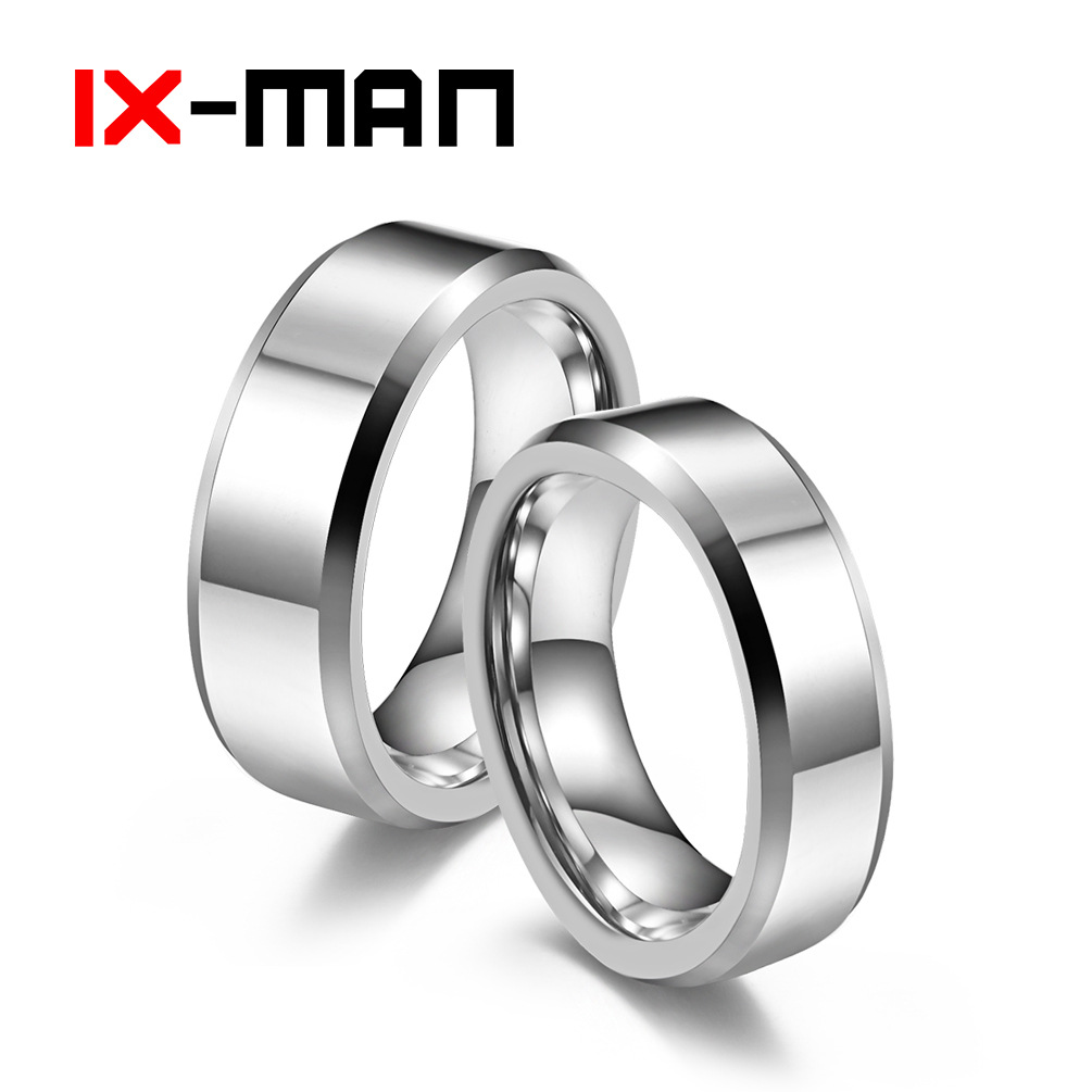 亚马逊镜面钨钢光面戒指 8mm钨金防剐蹭情侣指环情人节礼物