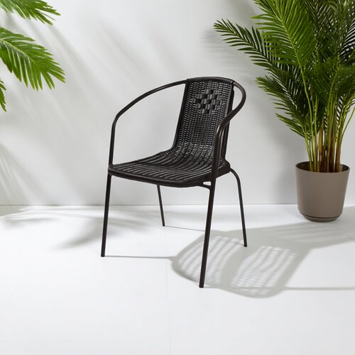 仿藤椅单人休闲靠背椅家用庭院办公椅餐椅阳台围椅奶茶店可堆叠椅