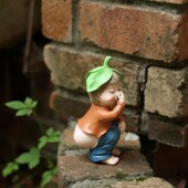 创意趣味可爱绿叶仙子小公仔花盆边饰花园装 饰书桌橱窗有趣小摆件