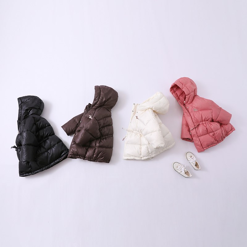 女童宝宝羽绒服中长款加厚连帽1-3-6-8岁小童装22冬季新款外套