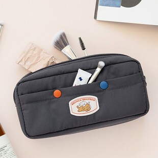 韩国romane大容量笔袋可爱男女孩防水化妆包学生文具包数码收纳包