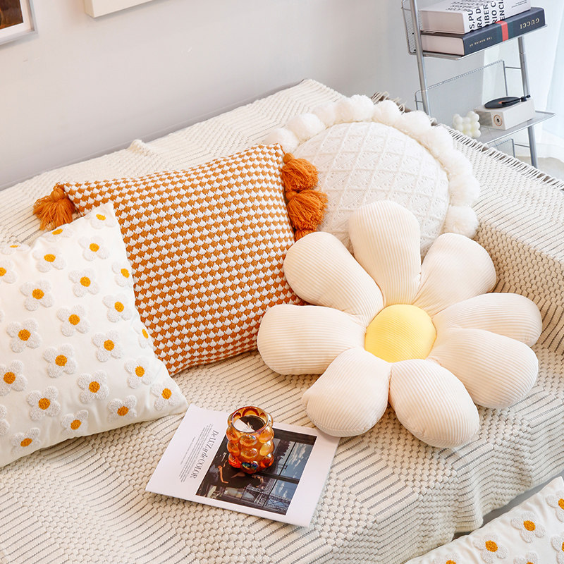 敏顺小清新抱枕小雏菊客厅沙发抱枕靠垫六瓣花圆形卧室腰靠腰枕,居家布艺,靠垫/抱枕,淘宝优惠券,粉丝福利购,淘宝优惠卷