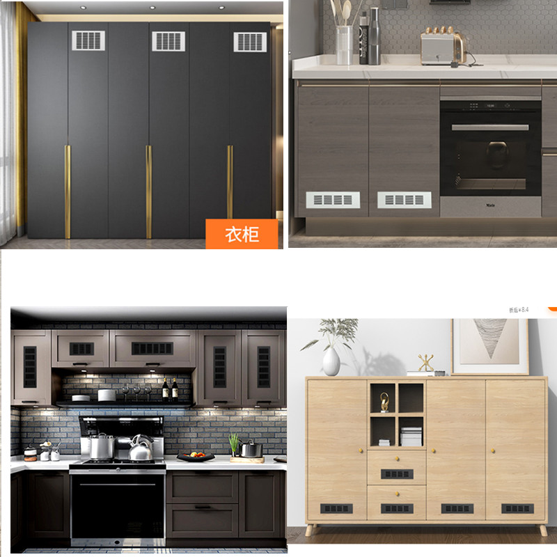 铝合金方形通风口橱柜门散热孔透气格栅网格鞋柜排气口装饰盖除味