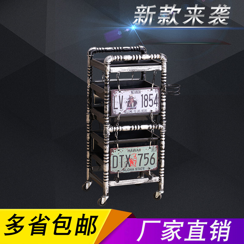 复古美容车欧式美发车理发小推车工具车柜美甲纹绣火罐置物架
