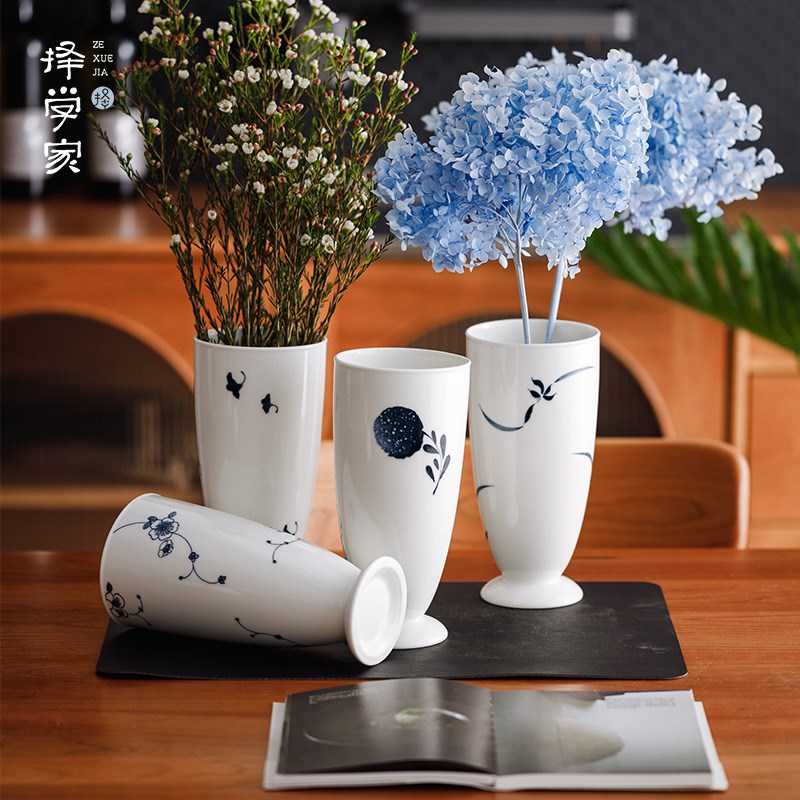 择学家 纳福花器景德镇陶瓷中式青花手绘大众送礼家用简约百搭