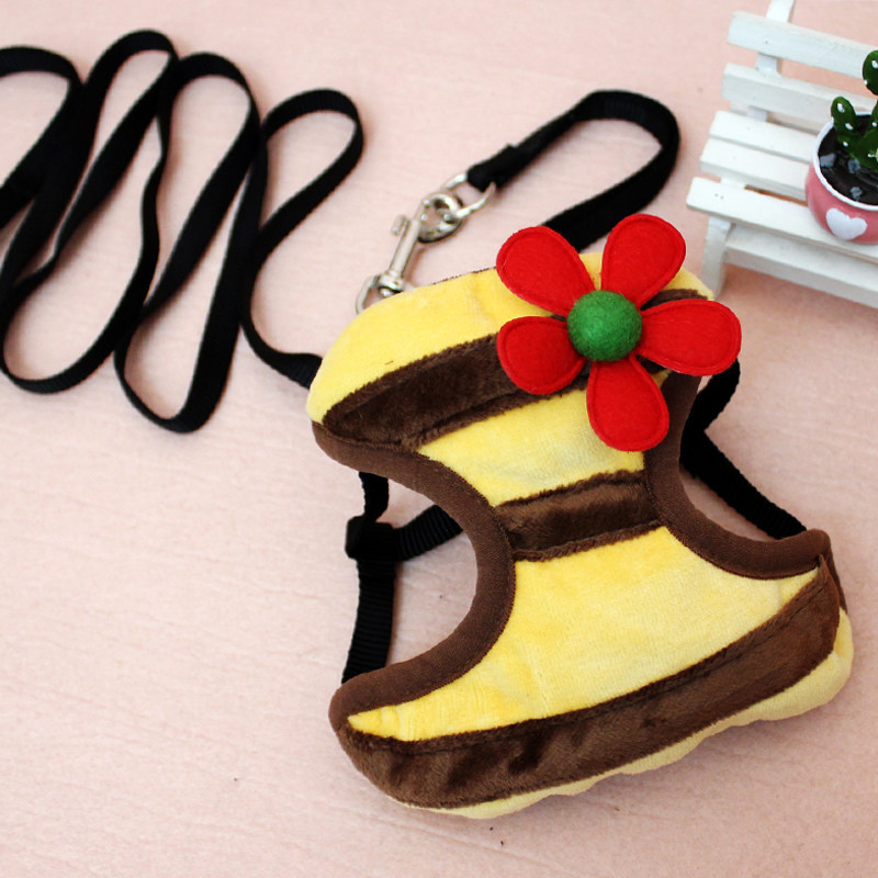 包邮泰迪宠物狗狗链子绳子小型犬胸背带牵引绳家用牵引带用品花朵