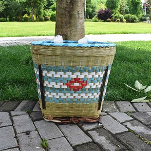 竹编加固背篼背筐大号竹背篓塑料成人背篓舞蹈道具摄影装饰收纳筐