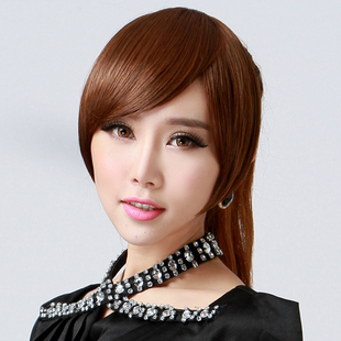 假发刘海女隐形无痕假刘海齐斜鬓角发箍假发片一刀齐真发空气头帘