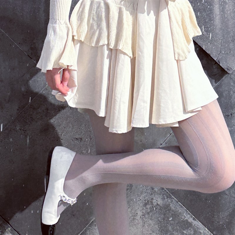 24早秋新品复古宫廷蕾丝氨纶丝袜气质灰色提花薄款透明连裤袜三色