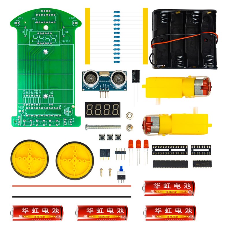 超声波测距c避障小车焊接套件单片机智能车编程科技制作TJ-56-687