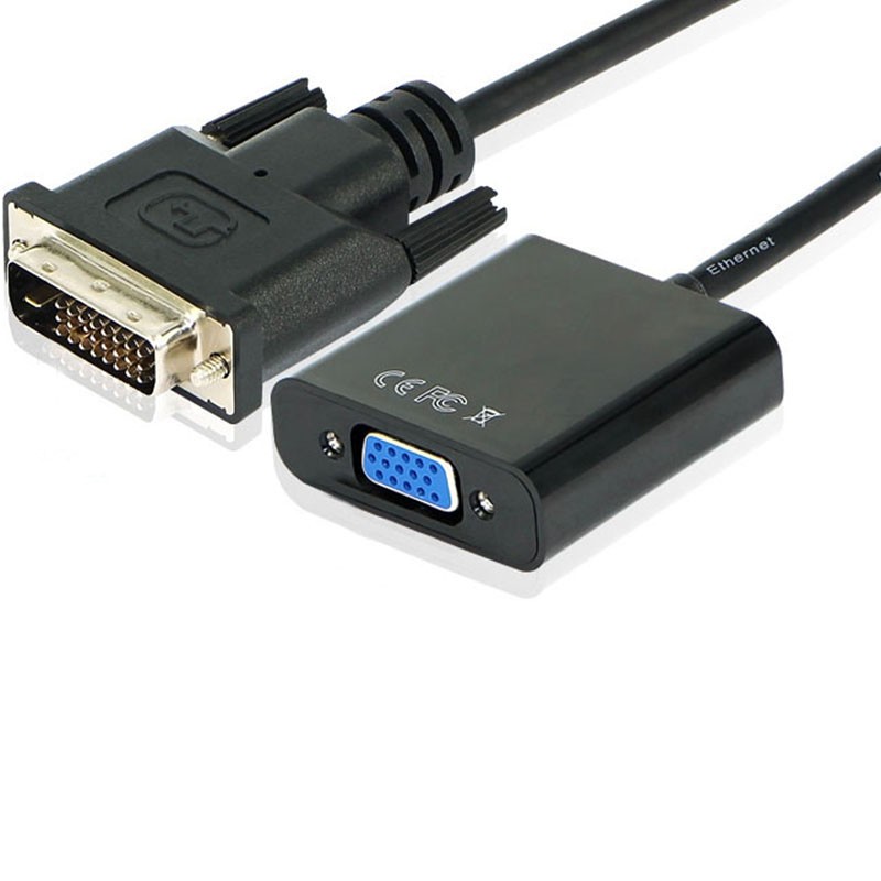 热卖DVI24+1转VGA带芯片显示器转接头DVI-D转VGA显卡转接线