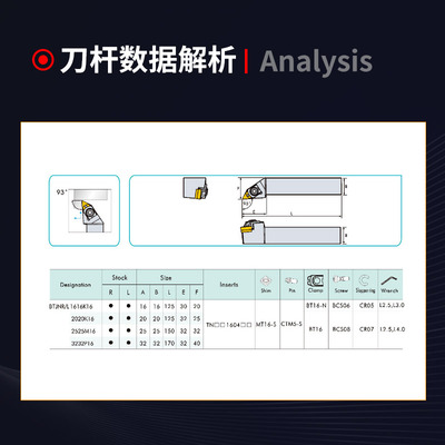 数控车床刀具车刀杆93度B型复合式外圆刀BTJNR/L2020K16/2525M16