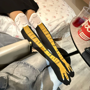 新款2025抽象鸡脚袜搞笑个性瘦腿个性搞笑怪鸡爪袜长筒袜子