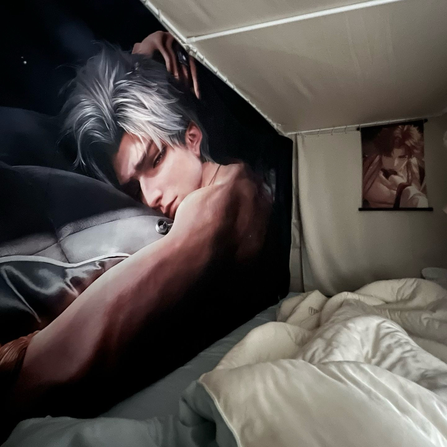 卧室出租屋装饰布置墙布背景布游戏周边挂布diy房间布景道具帅哥