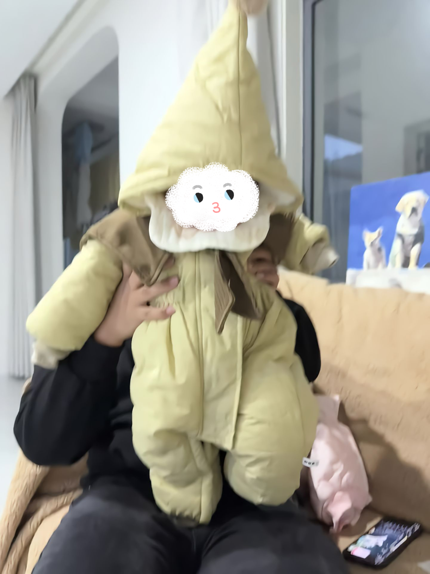 棉服婴幼儿秋冬宝宝连体衣披肩厚棉连体哈衣夹棉加绒保暖简约