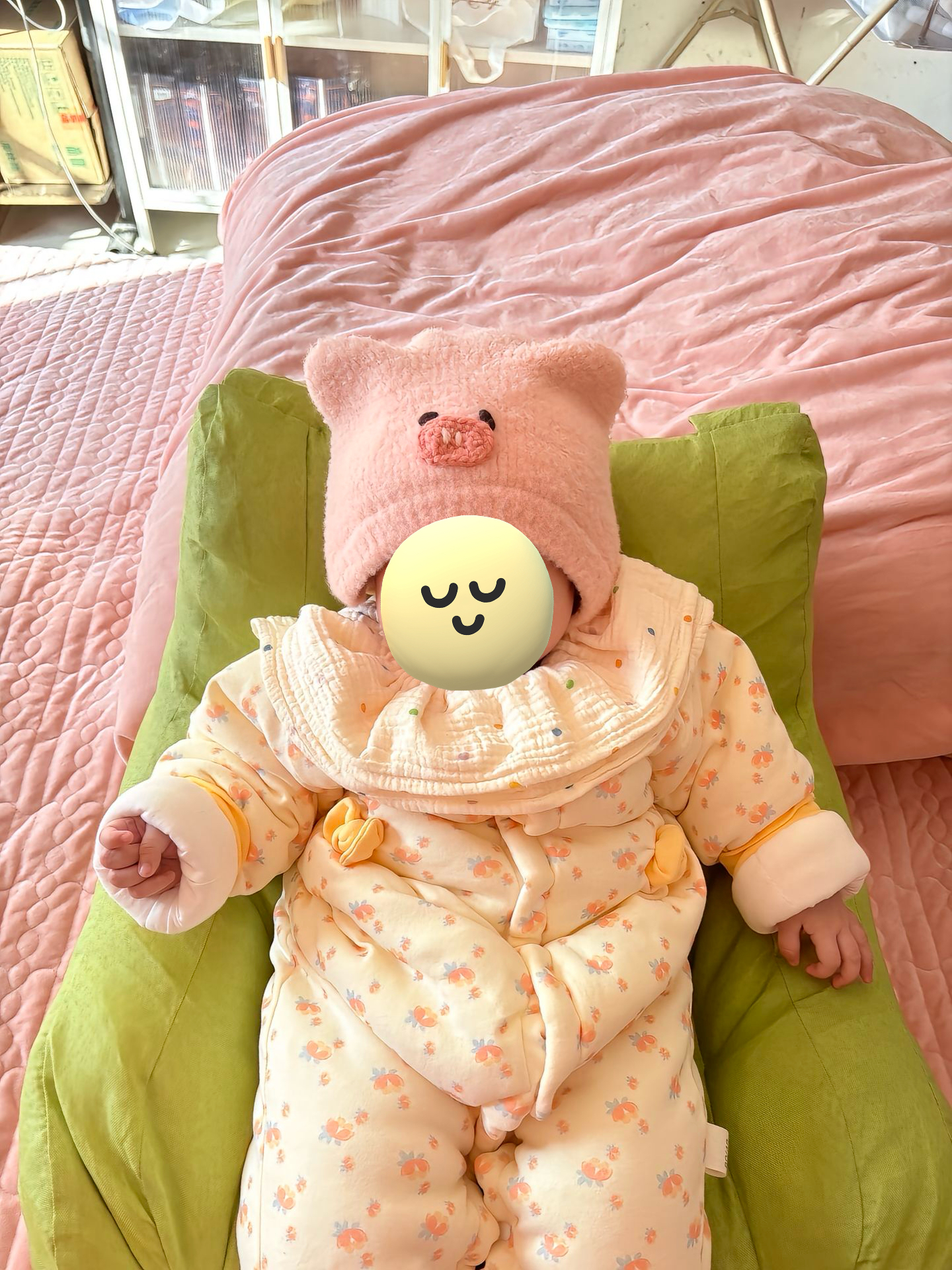 婴儿连体衣秋冬碎花黄色新生儿保暖薄棉连体衣婴儿爬服新款2025