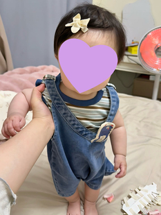 套装女童可爱小恐龙卡通背带裤两件套夏季衣服小男孩外出服蓝色