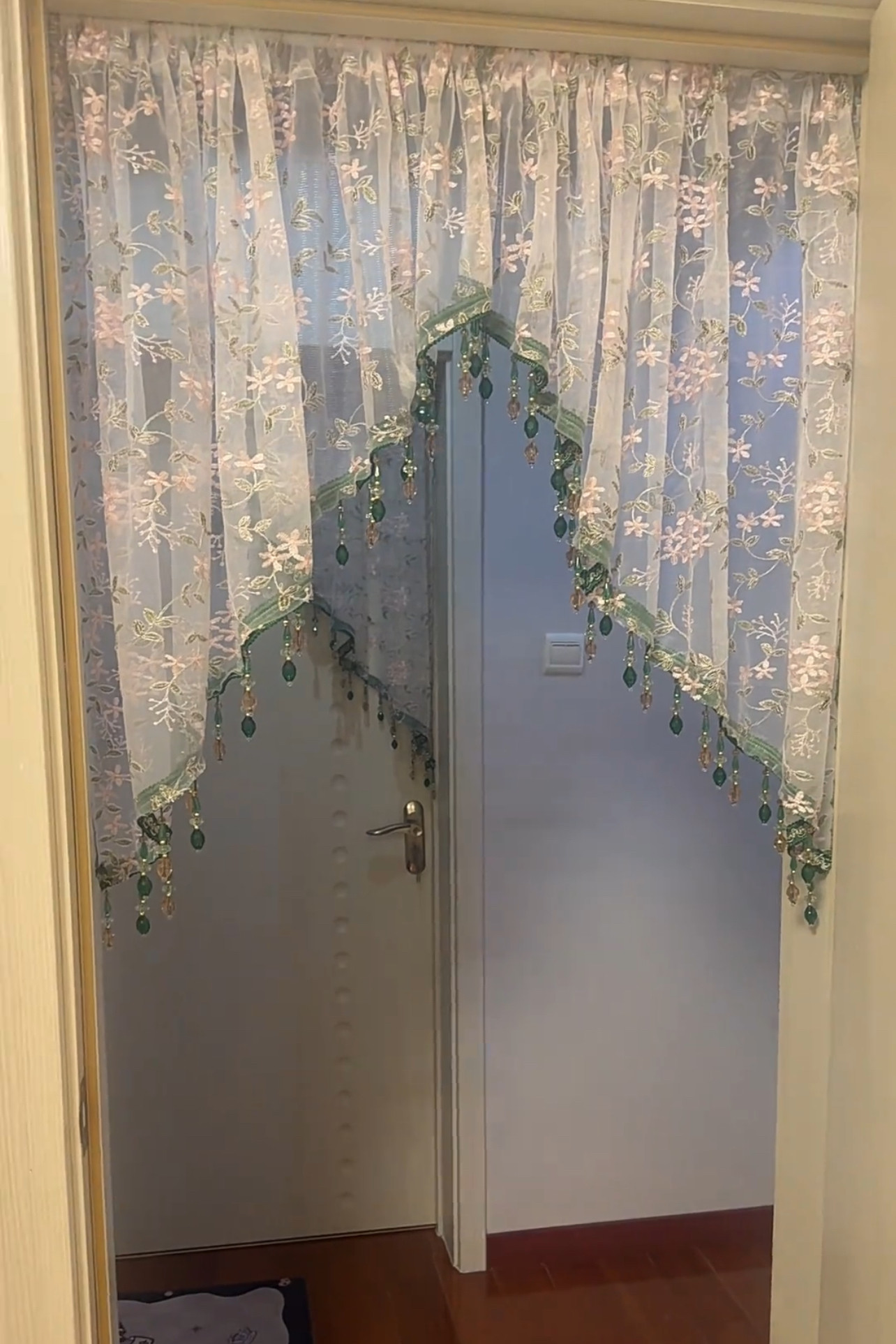 田园风碎花流苏隔断门帘纱帘蕾丝布艺卧室厨房隔断碎免打孔安装,居家布艺,门帘,淘宝优惠券,粉丝福利购,淘宝优惠卷